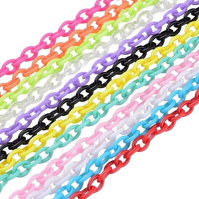 Handmade Opaque Acrylic Cable Chains&nbsp;MACR-CJ0001-07-1