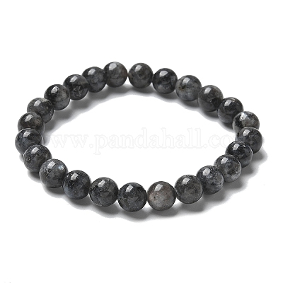 Natural Larvikite Bead Stretch Bracelets&nbsp;BJEW-K212-B-046-1