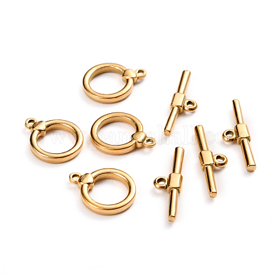 Ion Plating(IP) 304 Stainless Steel Toggle Clasps&nbsp;STAS-D142-04A-G-1