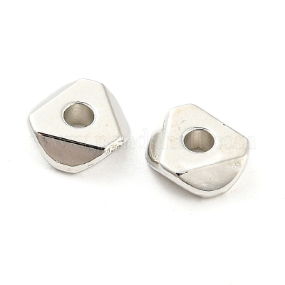 CCBプラスチックビーズ  三角形  プラチナ  6x6x1.8mm  穴：1.4mm&nbsp;CCB-K011-05A-P-1