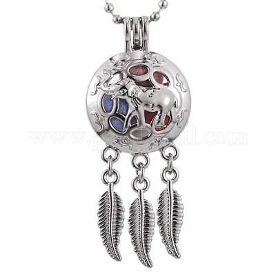 Alloy Diffuser Locket Pendants&nbsp;BOTT-PW0001-052P-D-1