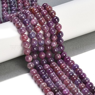 Natural Gemstone Ruby Round Beads Strands&nbsp;G-O017-7mm-06-01-1
