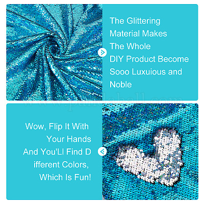 PVC Reversible Sequin Fabric&nbsp;DIY-WH0430-543F-1