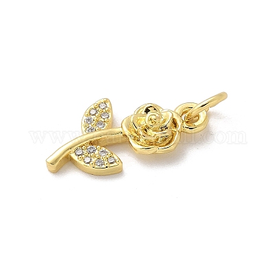 Brass Micro Pave Cubic Zirconia Pendants&nbsp;KK-S511-14G-1