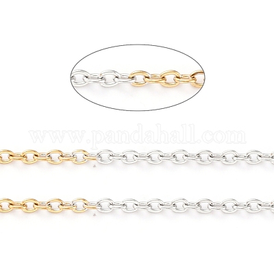 Two Tone 304 Stainless Steel Cable Chains&nbsp;CHS-B001-20-1
