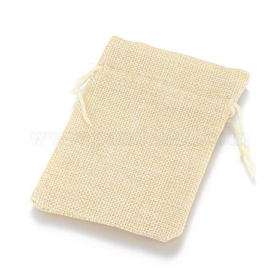 黄麻布ラッピングポーチ巾着袋  レモンシフォン  13.5~14x9.5~10cm&nbsp;ABAG-Q050-10x14-13-1
