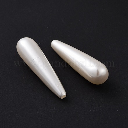 シェルパール片穴ビーズ  ティアドロップ  ホワイト  30~31x8mm  穴：0.5~1mm&nbsp;BSHE-G011-03C-1