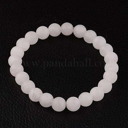 Natural Rose Quartz Beads Stretch Bracelets&nbsp;BJEW-JB02445-01-1
