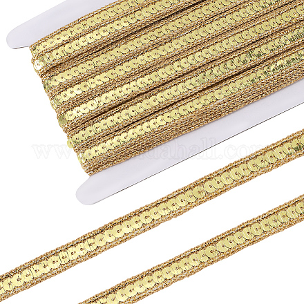 ポリエステルリボン  スパンコール入り  ゴールド  1/2インチ（13~14mm）  約10.94ヤード（10m）/ロール&nbsp;OCOR-WH20001-58A-1