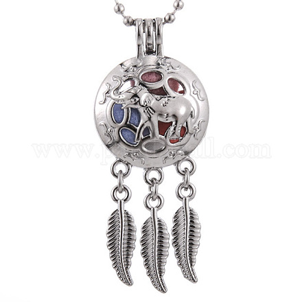 Alloy Diffuser Locket Pendants&nbsp;BOTT-PW0001-052P-D-1