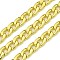 304 Stainless Steel Curb Chains, Unwelded, with Spool, Real 18K Gold Plated, 9x6x2mm