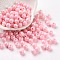 Opaque Acrylic Beads, AB Color Plated, Round, Pearl Pink, 6x5mm, Hole: 1.8mm, about 4400pcs/500g