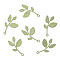 Spray Painted Alloy Pendants, Leaf Charms, Pale Green, 24x14mm, 2pcs/set