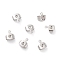 Brass Ear Nuts, Nickel Free, Earring Backs, with Loop, Long-Lasting Plated, Platinum, 8.3x7x3.7mm, Hole: 0.8mm