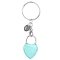 Synthetic Turquoise Keychain, with Brass Finding, Heart, 7.4cm