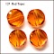 Imitation Austrian Crystal Beads, Grade AAA, K9 Glass, Faceted, Flat Round, Dark Orange, 10x5mm, Hole: 0.9~1mm