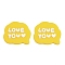 PVC Cabochons, Rubberized, Yellow, Word, 24.5x28.5x2.8mm