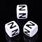 Letter Acrylic Beads, Cube, White, Letter Z, Size: about 7mm wide, 7mm long, 7mm high, hole: 3.5mm, about 2000pcs/500g