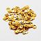 Plastic Paillette Beads, Semi-cupped Sequins Beads, Center Hole, Gold, 4x0.5mm, Hole: 1mm, about 35000pcs/pound