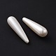 シェルパール片穴ビーズ  ティアドロップ  ホワイト  30~31x8mm  穴：0.5~1mm&nbsp;BSHE-G011-03C-1