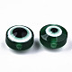 樹脂ビーズ  フラットラウンド  ナザールボンジュウ  濃い緑  10~11x5~7mm  穴：2mm&nbsp;RESI-S339-7x10-27-3