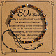 Vintage Beaded Tiger Eye Adjustable Bracelet with Card&nbsp;HM3299-5-1