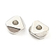 CCBプラスチックビーズ  三角形  プラチナ  6x6x1.8mm  穴：1.4mm&nbsp;CCB-K011-05A-P-2