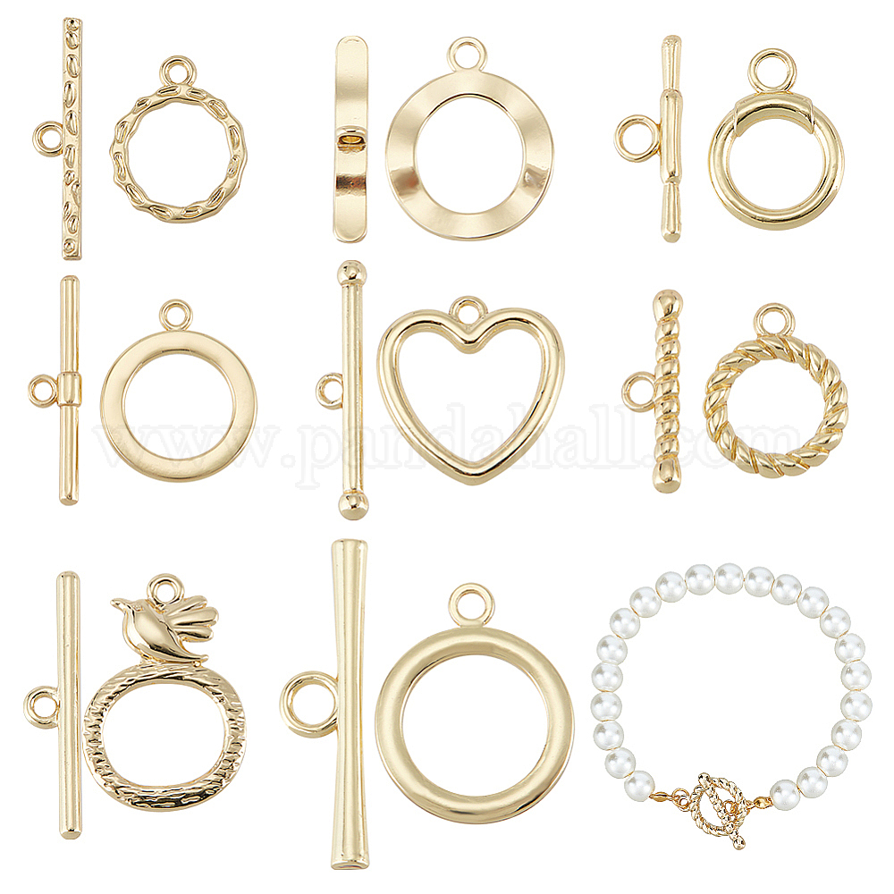 Silversmithsupply Gold Plated Heart Toggle Clasps For Jewelry Making – 6 Pieces