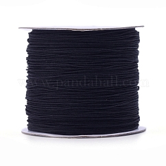 Nylon Braided Cord for Woven Jewelry Making Macrame Craft, Black, 0.6mm, about 142.16 yards(130m)/roll