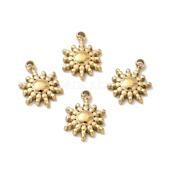 Ion Plating(IP) 304 Stainless Steel Pendants, Sun, Golden, 10x7.5x1.5mm, Hole: 1.2mm