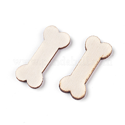 ウッドカボション  レーザーカットウッドシェイプ  骨  アンティークホワイト  29.5~30x12~12.5x2.5mm&nbsp;WOOD-L007-15B
