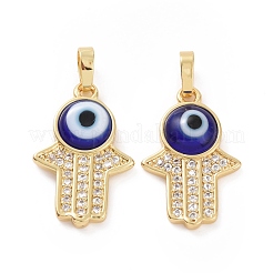 Brass Micro Pave Cubic Zirconia Pendants&nbsp;ZIRC-F136-02G-04
