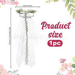 ポリエステルヘッドバンド  花嫁のヴィンテージ取り外し可能なベールの装飾  ホワイト  690~720x240mm&nbsp;AJEW-WH0485-41B