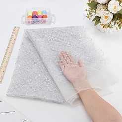 Sequin Polyester Lace Fabric&nbsp;DIY-WH0622-147B