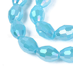 Electroplate Imitation Jade Glass Beads Strands&nbsp;GL-N002-01A-C04