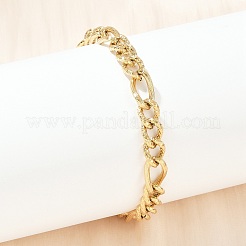 304 Stainless Steel Figaro Chain Bracelets for Women Men&nbsp;BJEW-Z143-20G