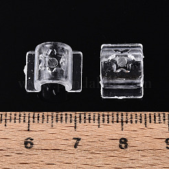 プラスチックベースのバックルの毛のパーツとして透明  ヘアタイアクセサリー作り用  透明  10x12x7.5mm  約2000個/袋&nbsp;FIND-T064-004A-01