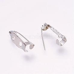 アイアン製ブローチパーツ  バックバーピン  ニッケルフリー  プラチナ  5x20x5mm&nbsp;IFIN-E035Y-N-NF