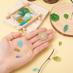 DIYジュエリー作りの発見キット  プラスチック リーフ チャーム & ビーズを含む  グリーン  42個/箱&nbsp;DIY-TA0004-14