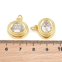 Brass Pave Clear Cubic Zirconia Pendants&nbsp;KK-CBA56EF-35A-G-01