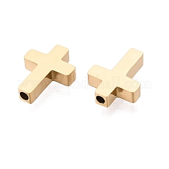 イースター 304 ステンレススチールビーズ  クロス  イオンプレーティング（ip）  18KGP本金メッキ  13x10x3mm  穴：1.6~1.8mm&nbsp;STAS-N131-01G