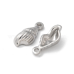 304ステンレスペンダント  シェルチャーム  ステンレス鋼色  18x7.5x4.5mm  穴：1.8mm&nbsp;STAS-I330-070P