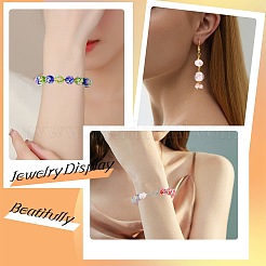 手作りランプワークビーズ  花の丸  ミックスカラー  11~13.5x8~13.5mm  穴：1.5~2mm  25個/スタイル&nbsp;LAMP-SZ0001-43C