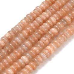 天然石サンストーンビーズ連売り  ロンデル  4x2mm  穴：0.9mm  約160~162個/連  14.96~15.16インチ（38~38.5cm）&nbsp;G-Z110-B33-2x4mm