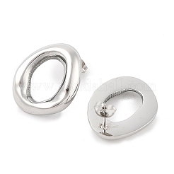 304ステンレススチール製オーバルスタッドピアス  ステンレス鋼色  31x25mm&nbsp;EJEW-M073-06P