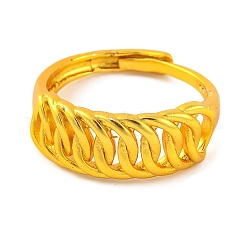 Brass Curb Chain Adjustable Rings for Women&nbsp;RJEW-G318-02C-G