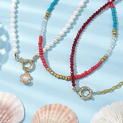 Shell Pearl Beaded Necklaces for Women&nbsp;NJEW-JN04832