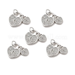 Brass Micro Pave Clear Cubic Zirconia Charms&nbsp;KK-E068-VB175