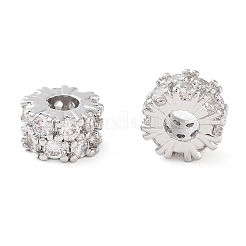 Brass Micro Pave Clear Cubic Zirconia Beads&nbsp;KK-U028-29P