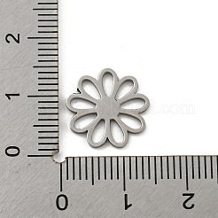 変色しない304ステンレススチール製フィリグリージョイナーリンク  レーザー切断  花  ステンレス鋼色  13.5x13.5x1mm  穴：4x1.7mm&nbsp;STAS-R228-01P